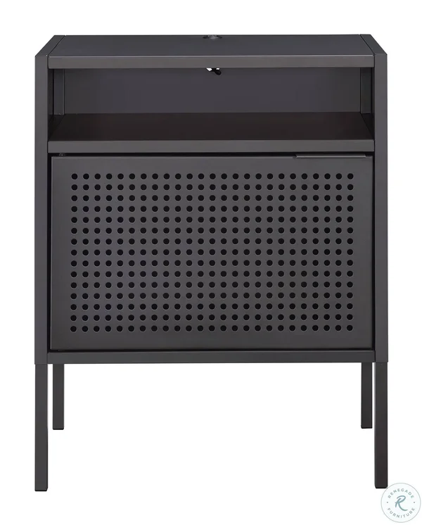 Picket House Furnishings Gemma Nightstand with USB Port - Gray
