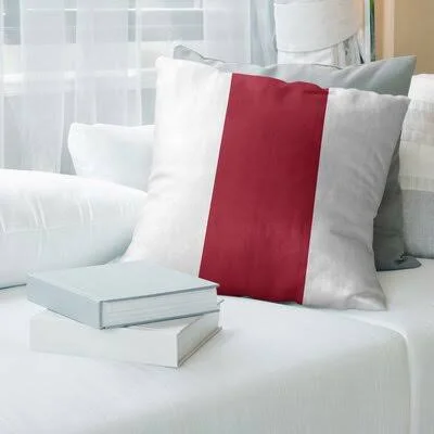 Arizona Hockey Striped Throw Pillow Cover East Urban Home Color: White/Fire Brick - Size: 16 x 16, City: Montreal