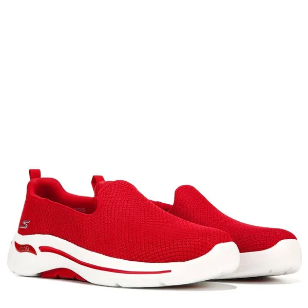 Skechers Women's GOwalk Arch Fit - Grateful Slip-On Walking Shoes - Red, 7.0
