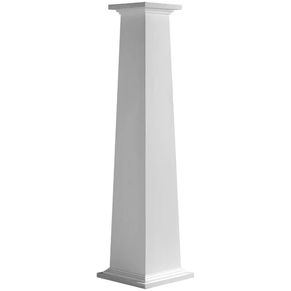 Ekena Millwork CC1208ETPCSCS 12x22 Bottom Width to 8x22 Top Width x 8&H Craftsman Classic Square Tapered Smooth Column w/ Standa