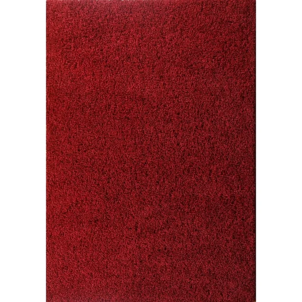 Moon Solid Shag Modern Plush Red Area Rug 5 ft. by 7 ft. - 8& x 10&