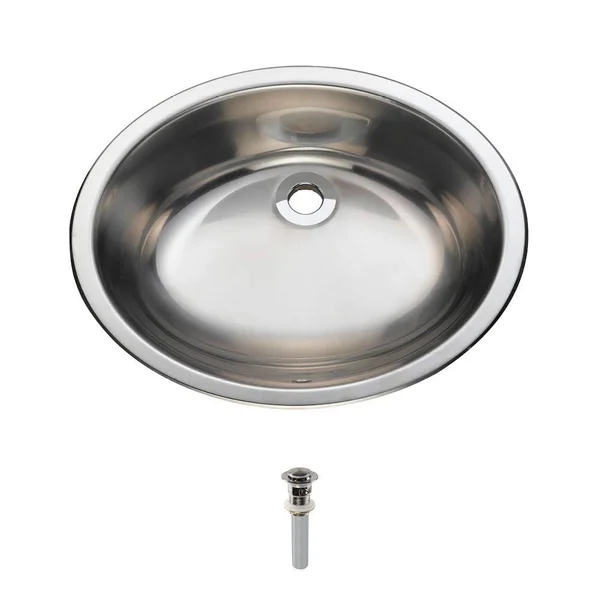 Mr Direct 1917-BN Dual-Mount Stainless Steel 19-1/4 in. Lavatory Sink Ensemble in Brushed Nickel