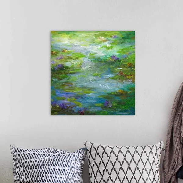 Water Lily Pond 1, Canvas Wall Art, 20x20, Great Big Canvas