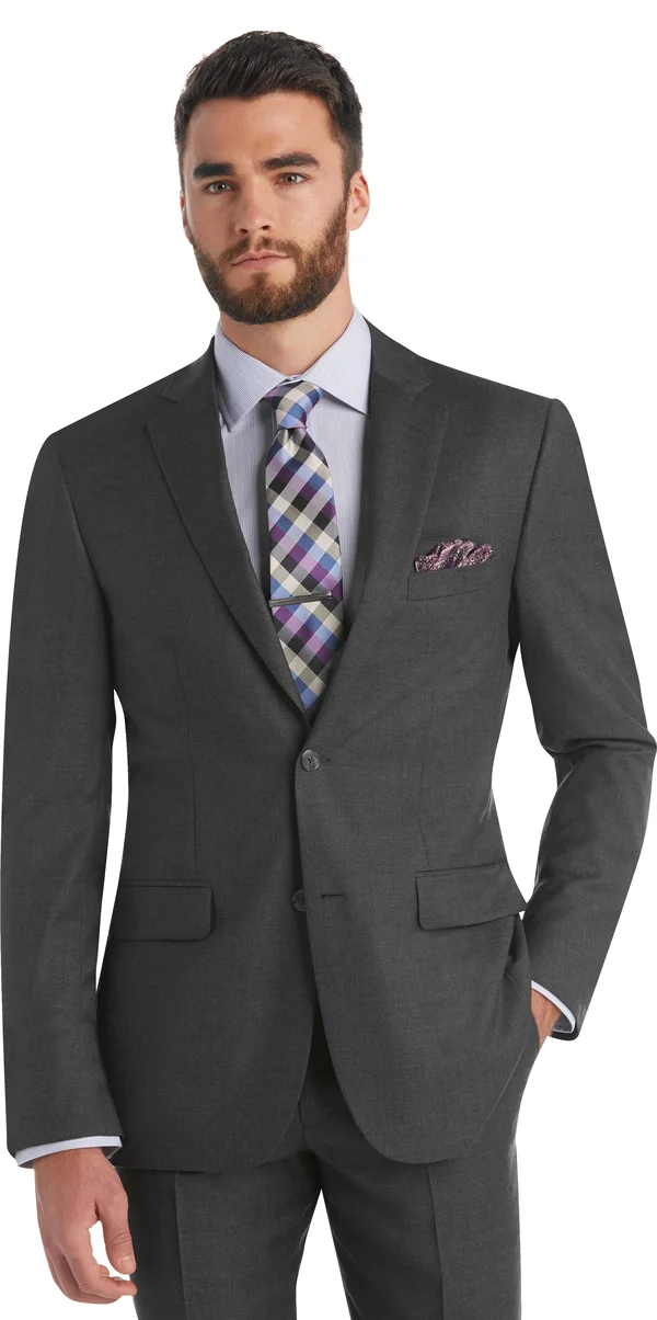 Jos. A. Bank Men's Traveler Collection Tailored Fit Suit SEPARATE Jacket - Grey, 39 Long