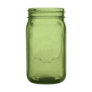 Jardin Mason Jar - 32 Ounce, 6.5x22 High, Vintage Green, Case of 24 - Dashington