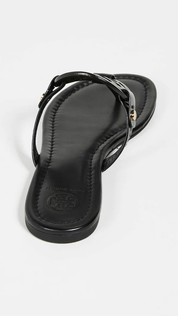 Tory Burch Ladies Black Leather Miller Sandals - Brand Size 7.5