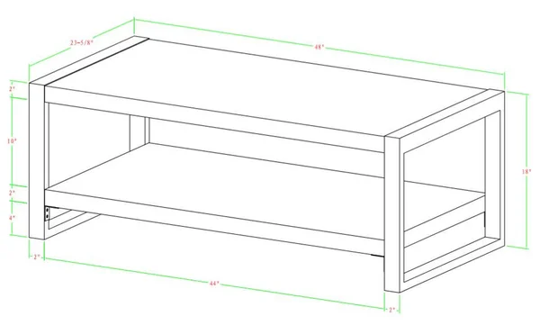 Walker Edison 48x22 Coffee Table - Charcoal