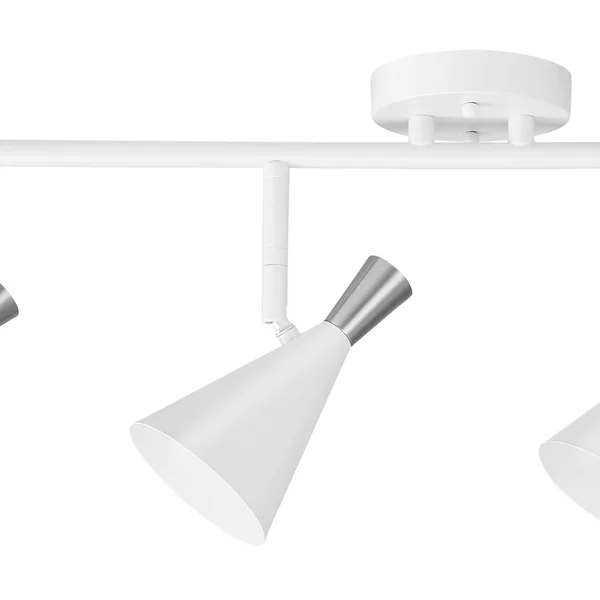 Globe Electric 59452 Aurora 4-Light Track Lighting, Matte White, Brushed Steel Accents