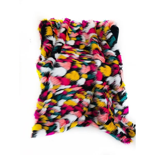 Plutus Purple, Yellow, Black Amazonian Bird Faux Fur Luxury Throw Blanket - Throw 60W x 72L