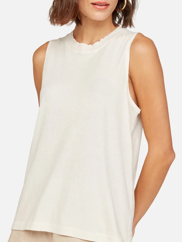Organic Cotton Vintage Tank Bone - S