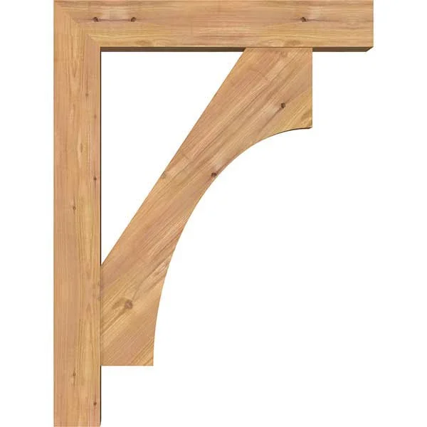 Ekena Millwork 1464447 5 1/2x22W x 24x22D x 32x22H Westlake Block Smooth Bracket w/ Offset Brace - Western Red Cedar