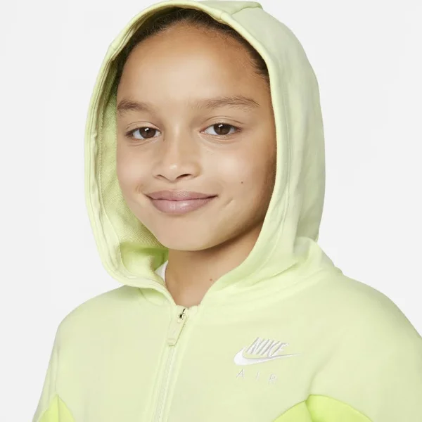 Nike Big Girls& Air Full-Zip Hoodie - Yellow, Size: Large