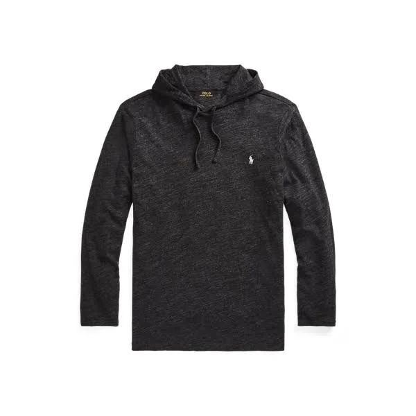 Ralph Lauren Men's Jersey Hooded T-Shirt - Size L Tall in Black Marl Heather/C9590