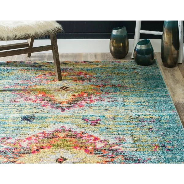 Unique Loom Chagall Vita Area Rug - 4& x 6& Turquoise