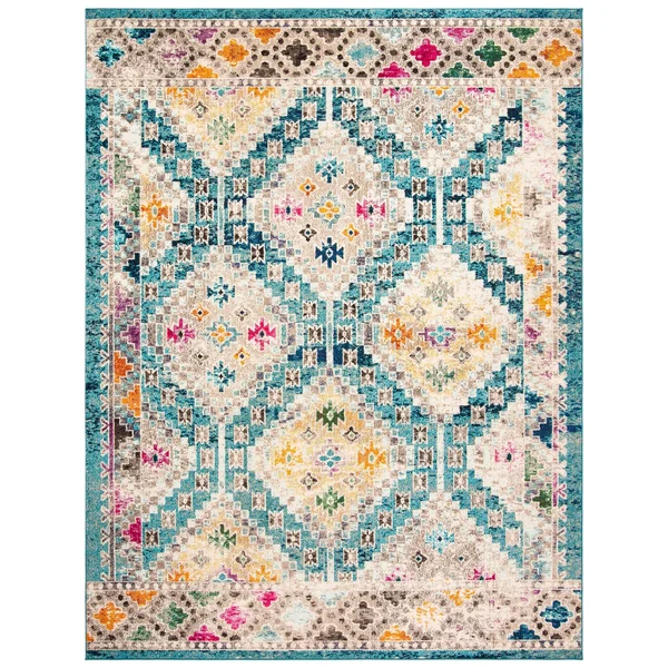 Safavieh Madison 418 Area Rug - Dark Blue, Yellow, 6&7x22 x 6&7x22 Round