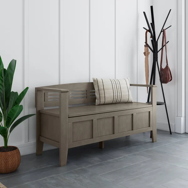 Wyndenhall Chandler Solid Wood 48 inch Wide Rustic Entryway Storage Bench - 48&& x 17&& x 25.2 - 48&& x 17&& x 25.2 - Farmhouse