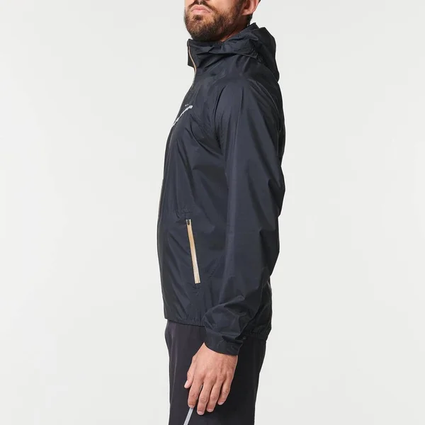 Evadict Men's Trail Running Waterproof Jacket in Black - Size Small