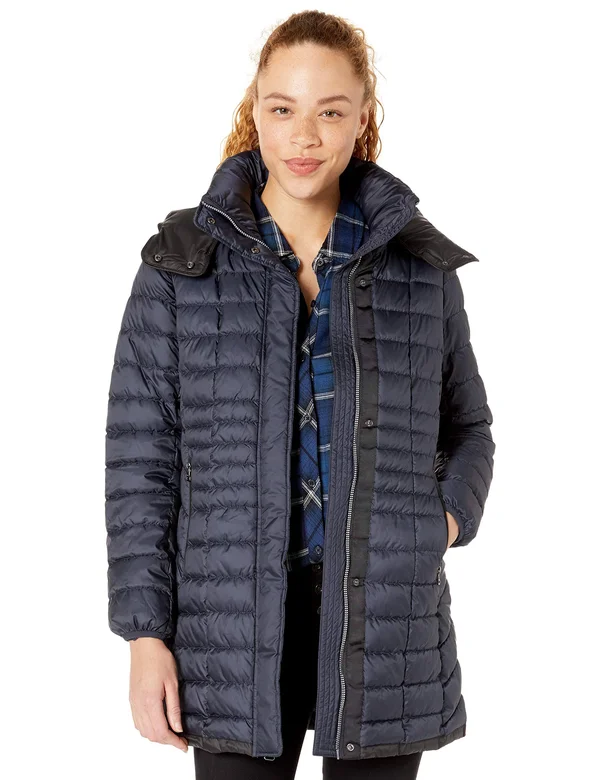 Marc New York Women's Marble Puffer Coat - Navy - Size XL