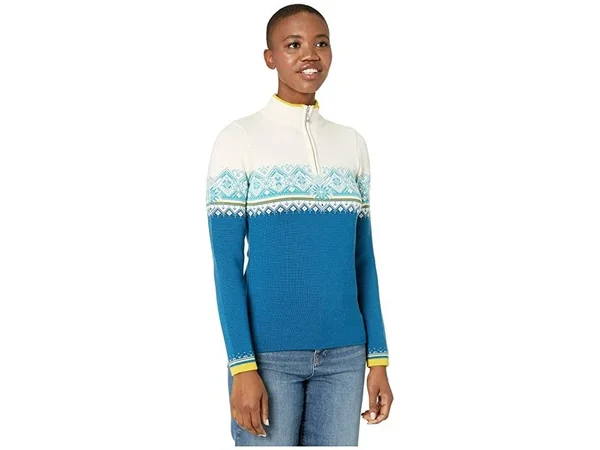 Dale of Norway Moritz Feminine Women's Sweater Arctic Blue/Off-White/Sweethoney/Turquoise : SM (Women's 4-6)