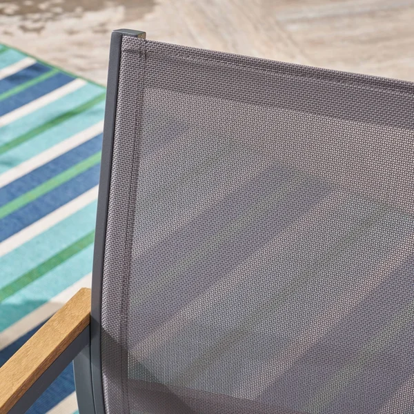 Noble House Luton Outdoor Wicker Dining Chair in Gray - Set of 2
