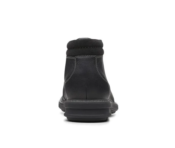 Clarks Men's Rendell Rise Ankle Boot, Black Leather