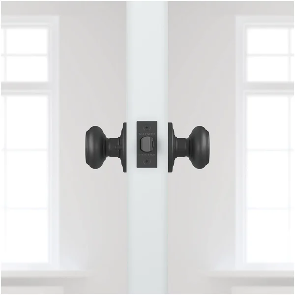 Baldwin Traditional Privacy Door Knob with Traditional Round Rose - Finish: Matte Antique Nickel
