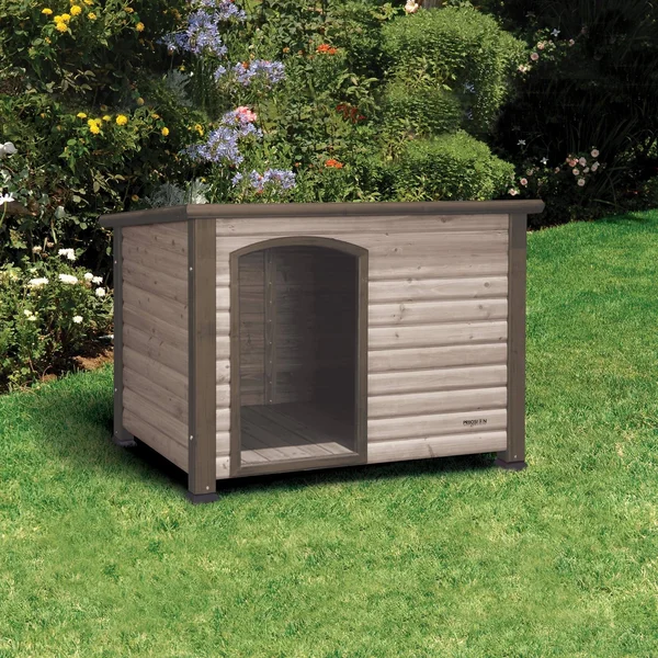 Precision Extreme Outback Log Cabin Dog House - Grey, S