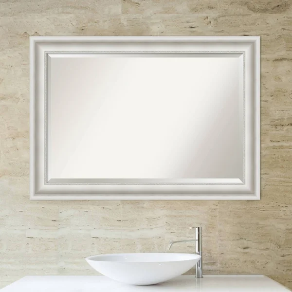 42x22 x 30x22 Parlor Framed Bathroom Vanity Wall Mirror White - Amanti Art