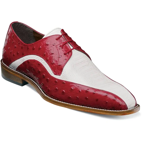 Stacy Adams Trevi Leather Sole Bike Toe Oxford Shoes Red Multi 25367-640 - Men's, Size: 7.5