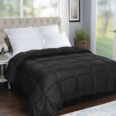 The Twillery Co. All Season Single Comforter Size: King, Color: Black