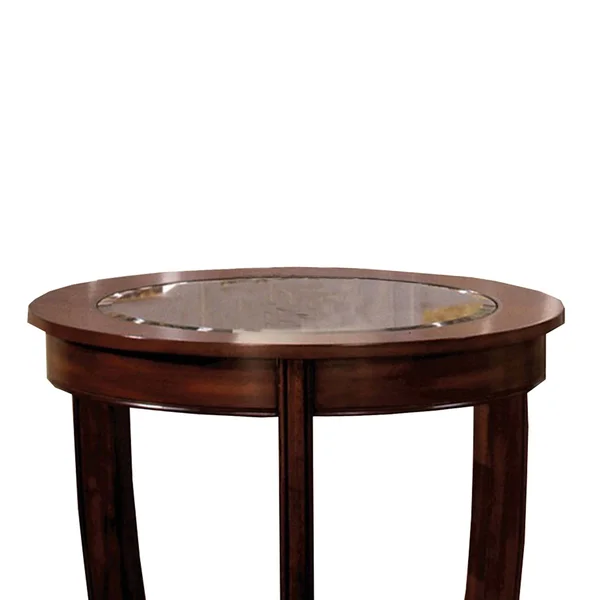 Benzara - Crystal Falls Transitional End Table - Dark Cherry