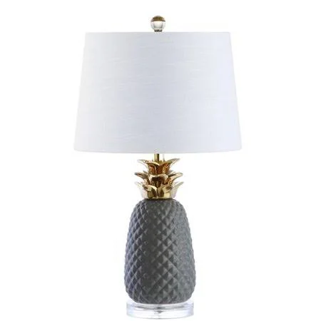 Everly Quinn Finch Pineapple Ceramic 23&& Table Lamp, Gray