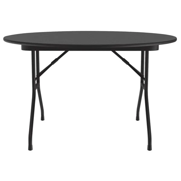 Correll 48x22 Round Melamine Folding Table - Black