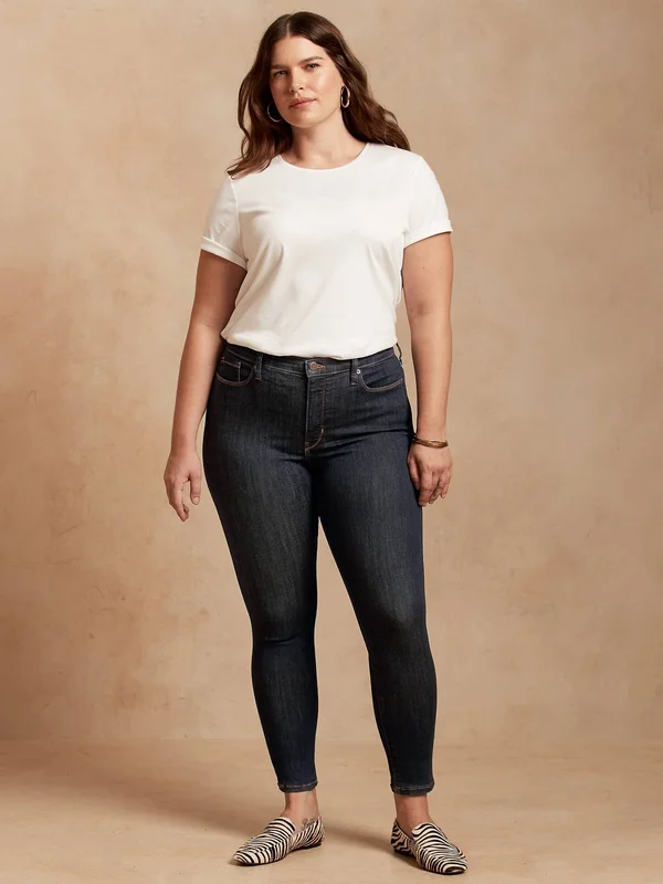 Banana Republic Women's Mid-Rise Skinny Soft Sculpt Jean Dark Rinse Size 33 Regular