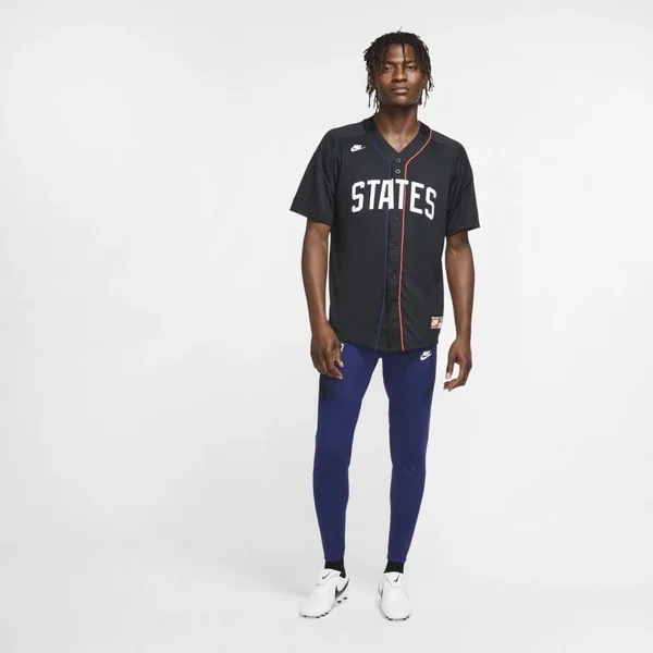 Nike US Soccer Black Baseball Button-Up Jersey Size: Medium