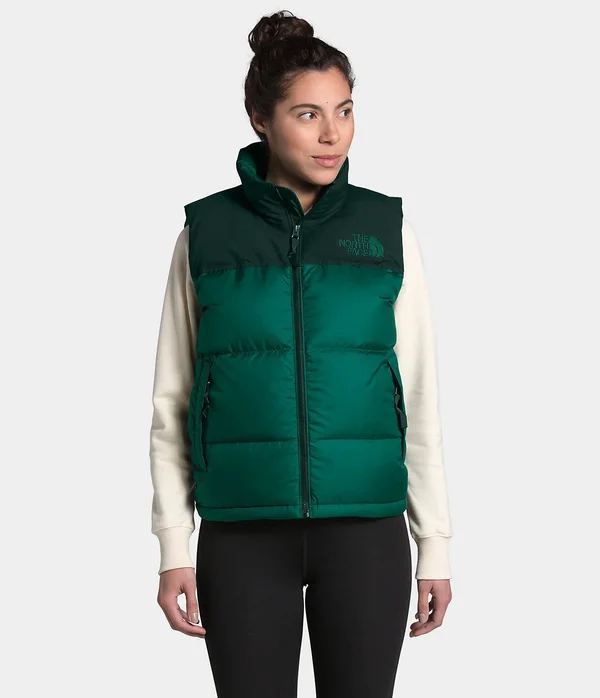 The North Face Eco Nuptse Vest - Women's Evergreen/Scarab Green, M