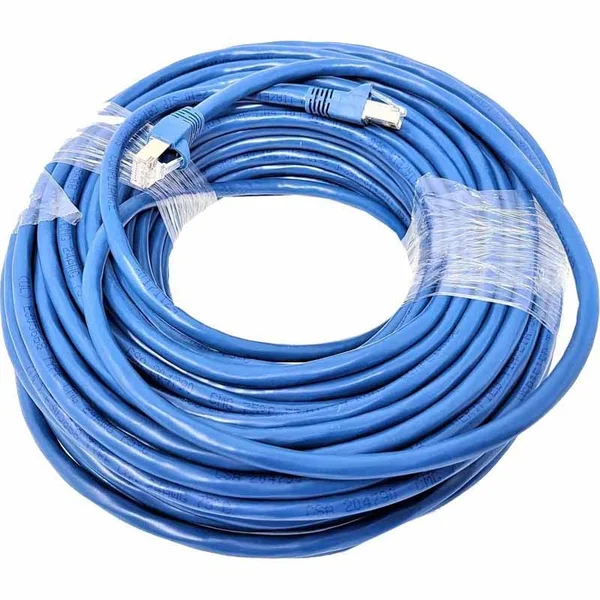Micro Connectors 75ft Cat 6A Shielded (STP) Patch Cable 10Gbps - Blue