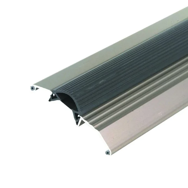 M-D Building Products Low 3-3/4 in. x 31-1/2 in. Satin Nickel Aluminum Deluxe Threshold with Vinyl Seal