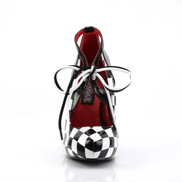 Funtasma - HARLEQUIN-03 10 - Black-White Patent-Checkers