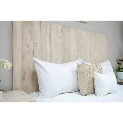 Solid Wood Panel Headboard Barn Walls Size: California King, Color: Antique White