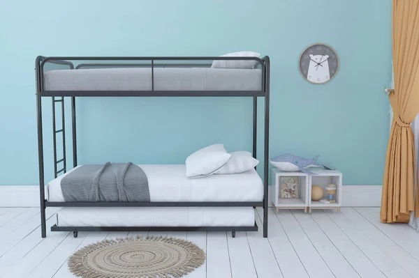 DHP 4299019 Triple Black Metal Bunk Bed Frame - Twin Size
