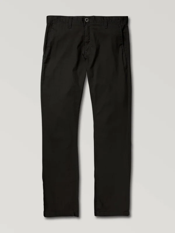 Mens Pants Frickin Modern Stretch Chino in Black, 36x32, Cotton/Elastane/Polyester, Volcom