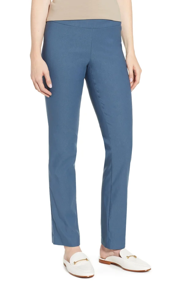 Nic+Zoe Wonderstretch Straight-leg Pants - Blue
