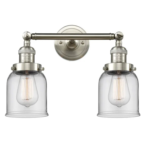 Innovations Lighting Small Bell 2 Light Bath Vanity Light 208 SN G52 (Brushed Satin Nickel)
