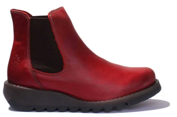 Fly London Salv Leather Bootie, Red, 41