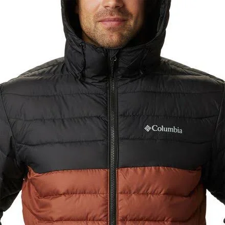 Columbia Men's Powder Lite Hooded Jacket - Large - Dark Amber, Black