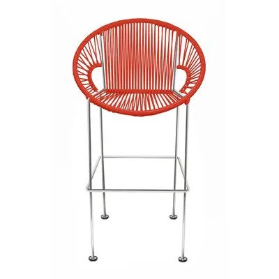 Adal Counter 26x22 Counter Stool Frame Color: Chrome, Seat Color: Red