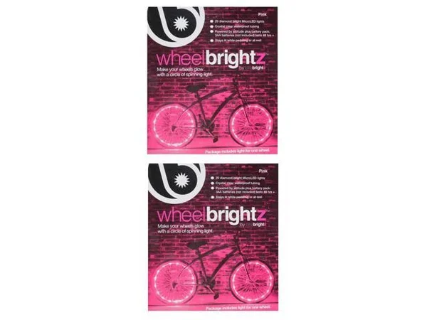 Brightz LTD Wheel LED Bicycle Accessory Light 2-Pack Bundle for 2 Tires Pink
