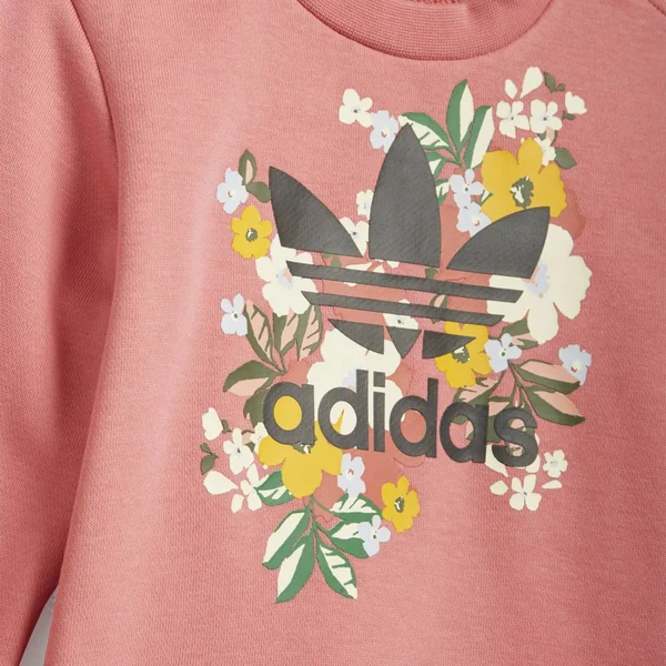 Adidas Girls& Infant and Toddler Originals Her Studio London Floral Crew Sweatshirt and Jogger Pants Set GN2256 - 18 Month - Pin