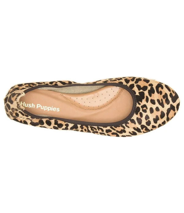 Hush Puppies Women's Chaste Ballet Flat - Size: 9.5, Leopard Calf Hair